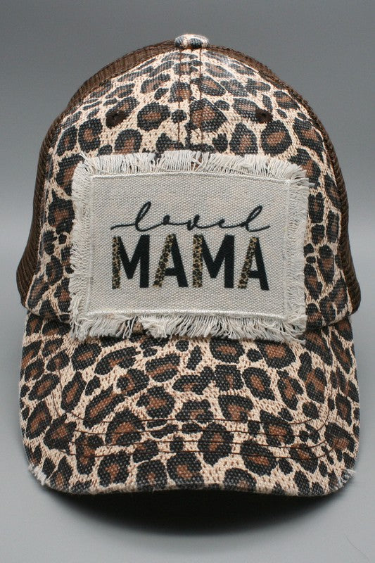 Leopard Loved Mama Patch Trucker  Hat