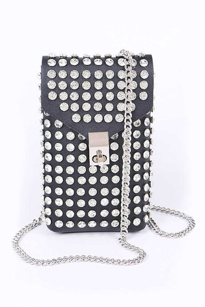 Crystal Studs Cellphone Convertible Bag