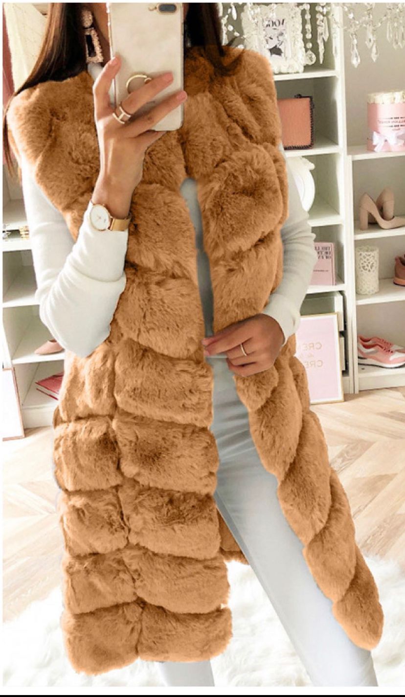 LuxuryLush Fur Vest Coat