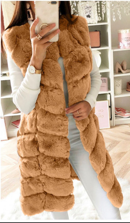 LuxuryLush Fur Vest Coat