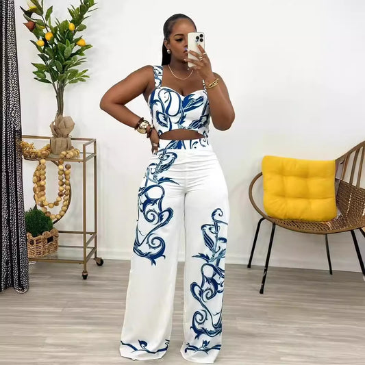 High Waist Wide Leg Pants Set