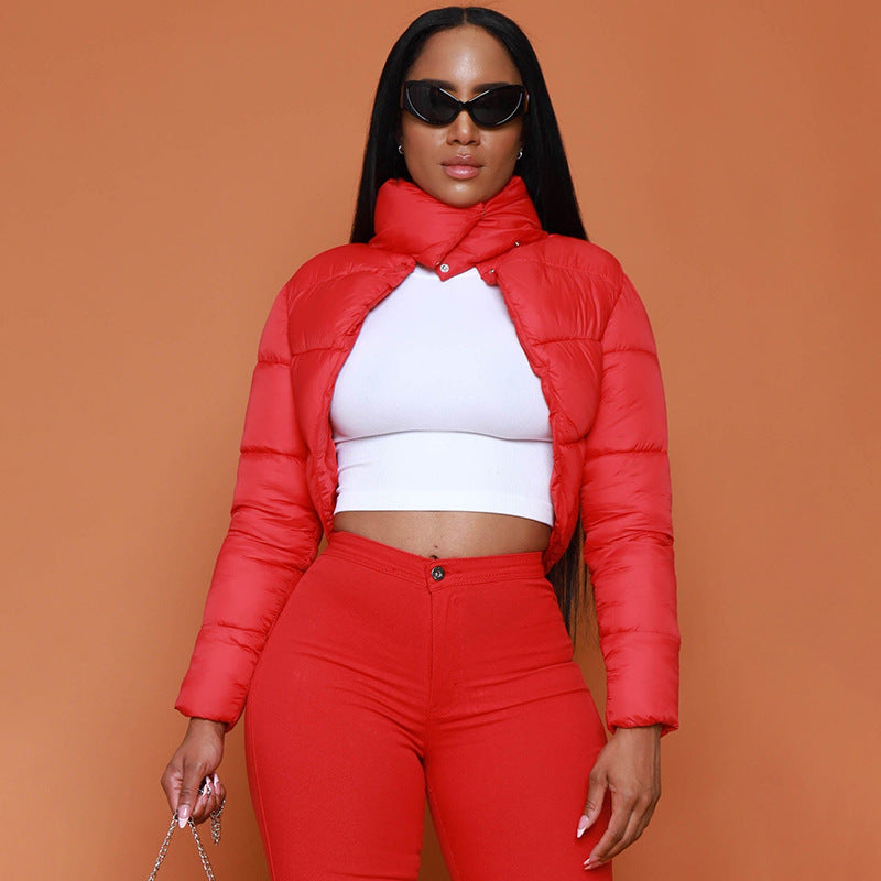 Padded Turtleneck Irregular Asymmetric Slim Fit