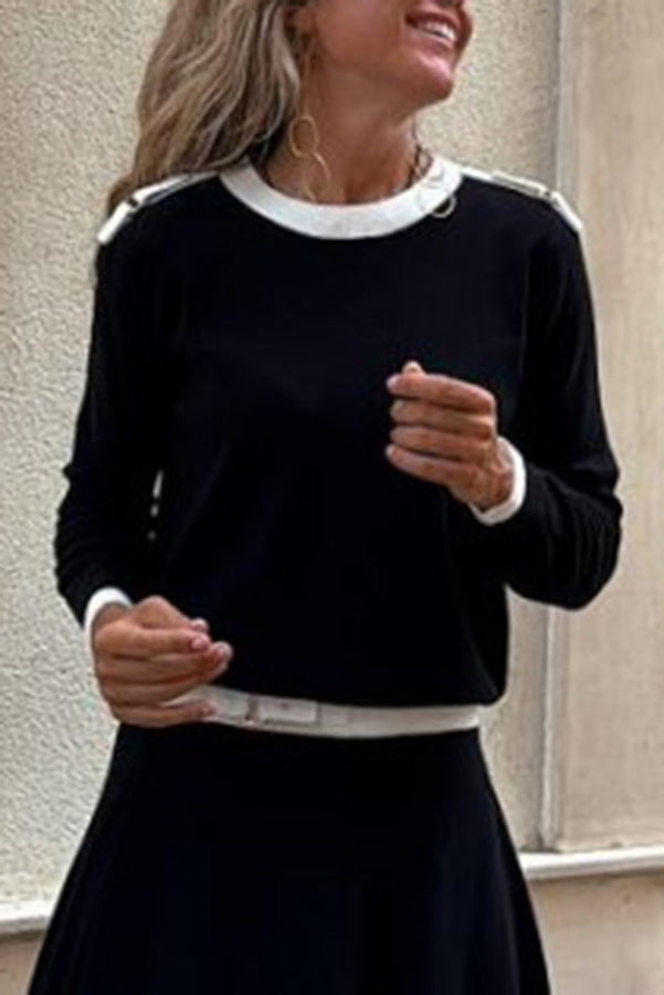 Asymmetric Solid Skirt Set
