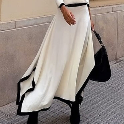 Asymmetric Solid Skirt Set