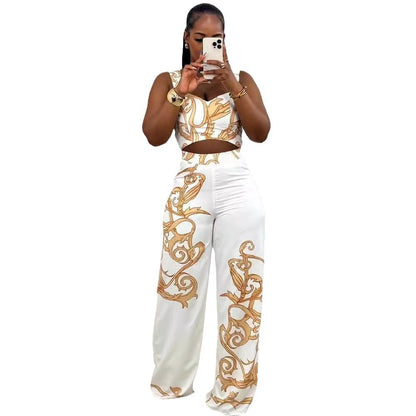 High Waist Wide Leg Pants Set