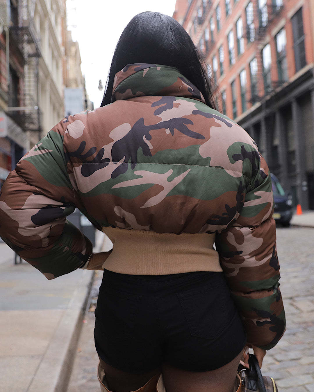 Retro Camouflage Puffer Jacket