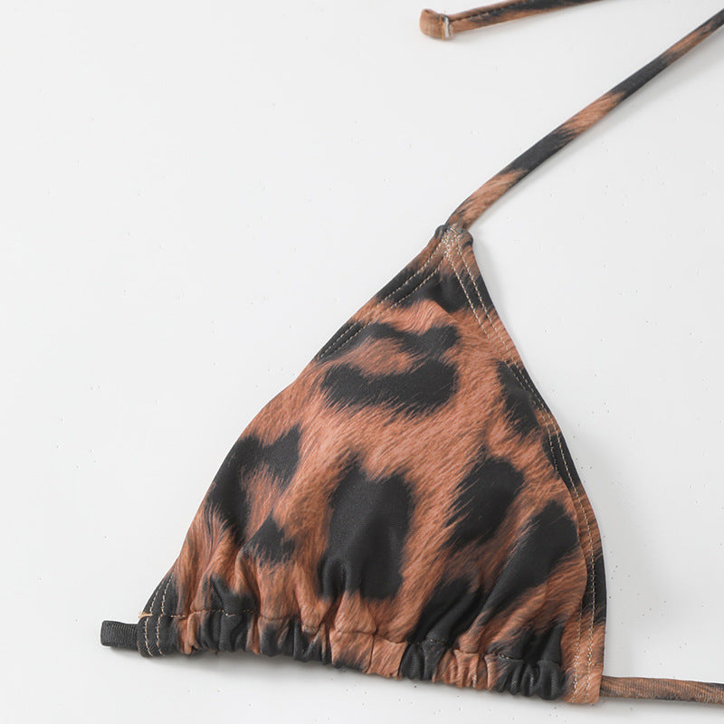 Cropped Printed Three Piece Swimsuit