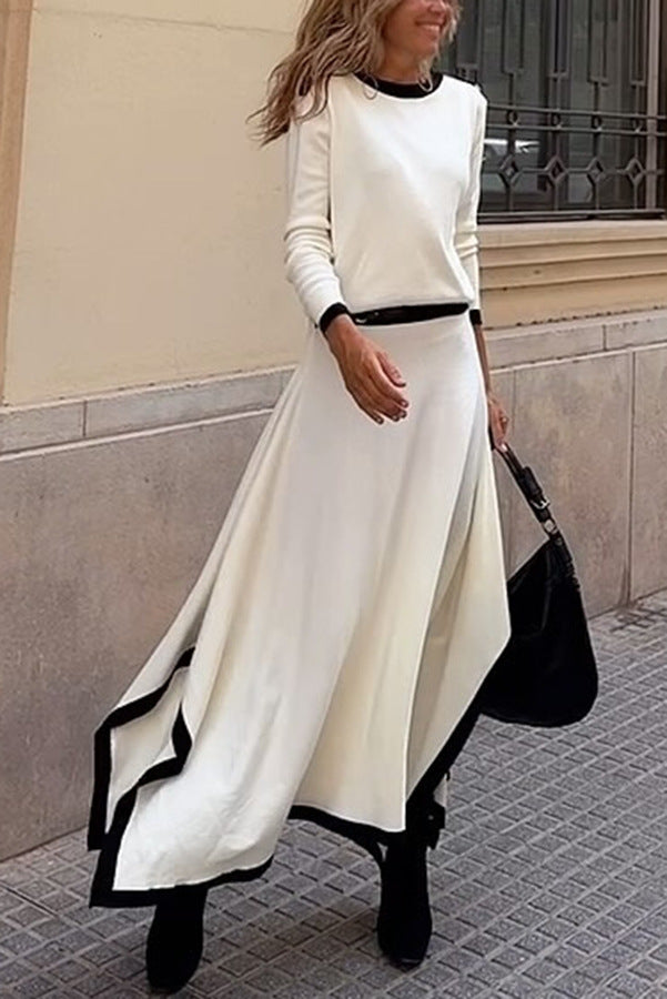 Asymmetric Solid Skirt Set