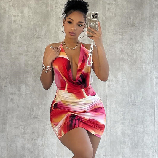 Printed Hipster Dress
