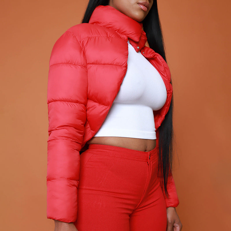 Padded Turtleneck Irregular Asymmetric Slim Fit