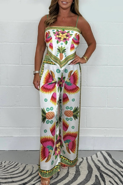 Satin Sling Top Trousers Set