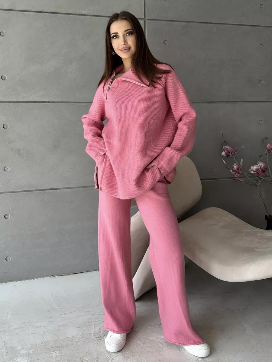 High Collar Knitted Zipper Sweater Set