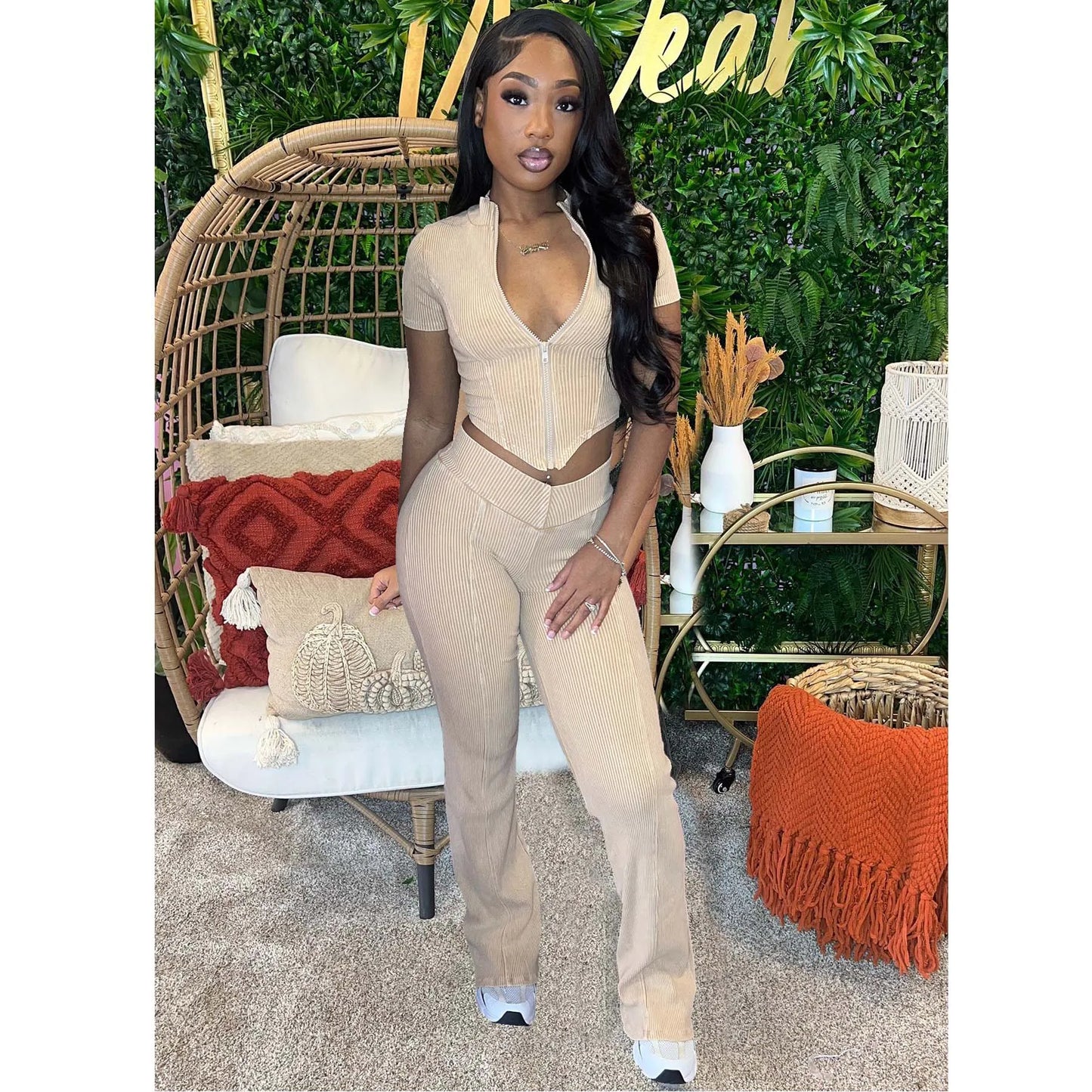 Wide Legged Two Piece Pant Set