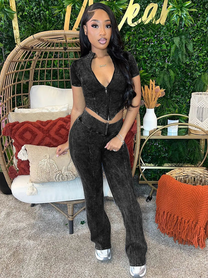 Wide Legged Two Piece Pant Set
