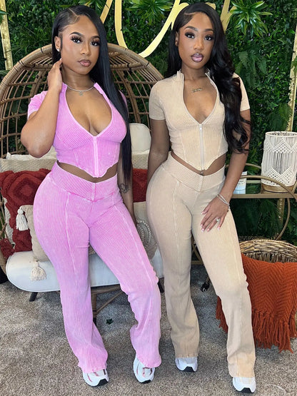 Wide Legged Two Piece Pant Set