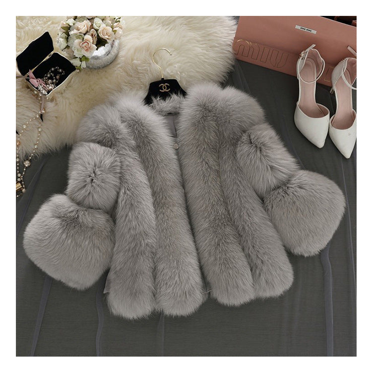 Short Faux Fur Shot Coat