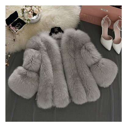 Short Faux Fur Shot Coat