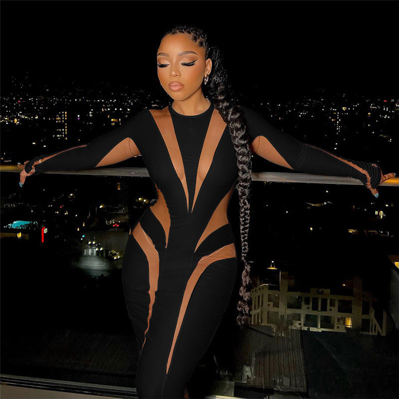 Sexy Cutout Mesh Dress
