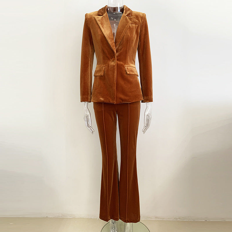 Business Couture Crush Velvet Blazer Suit