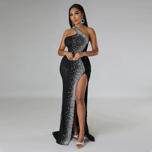 Rhinestone Party Evening Dress