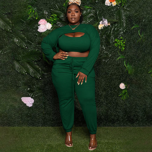 Curvy Hollow Out Three-Piece Set