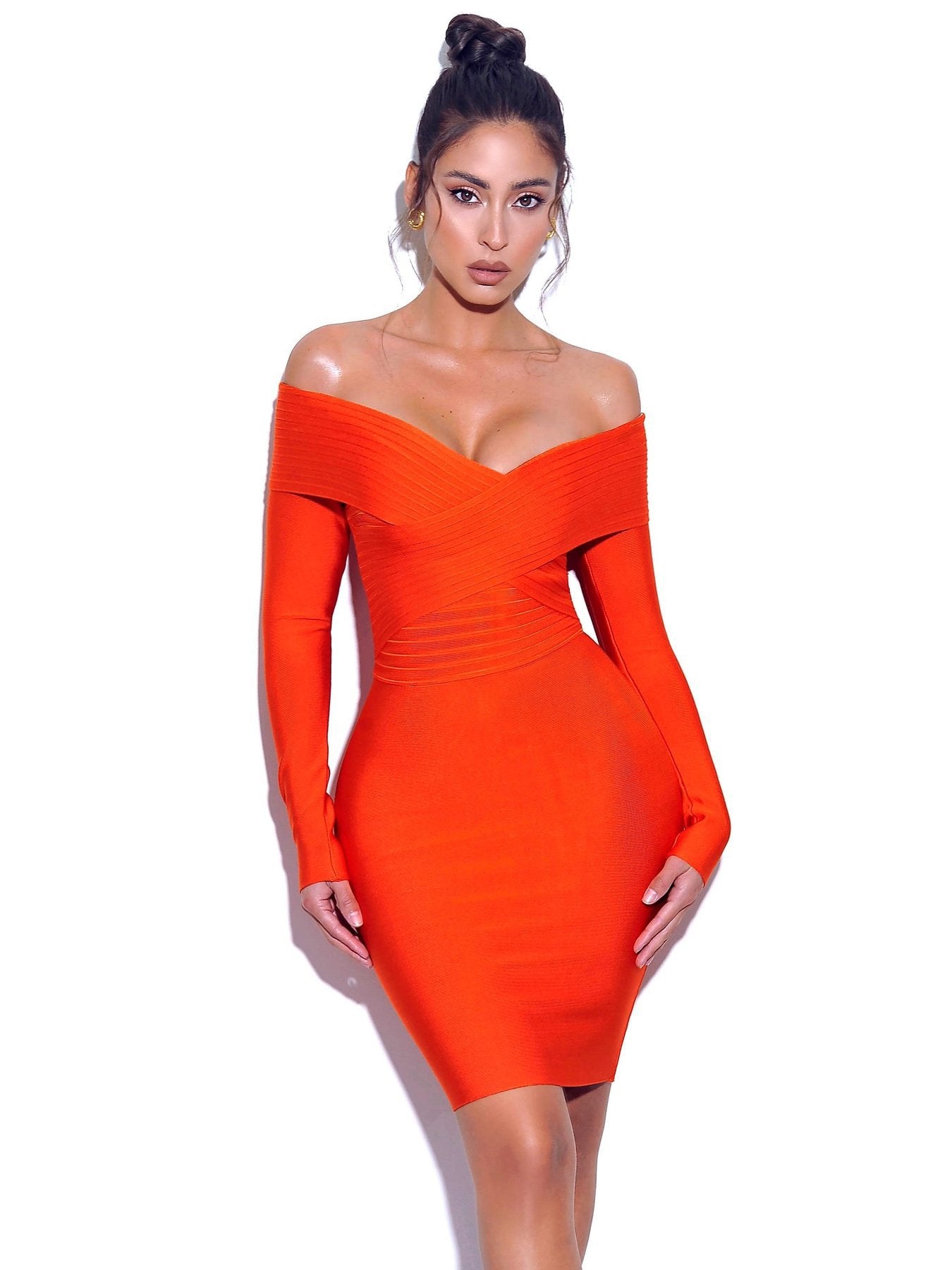 V neck Crisscross Dress